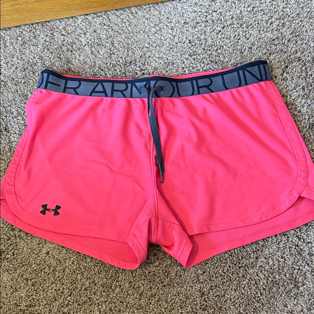 Under Armour Pink Athletic Logo Waistband Shorts